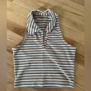 Abercrombie and Fitch stripped collared tank polo